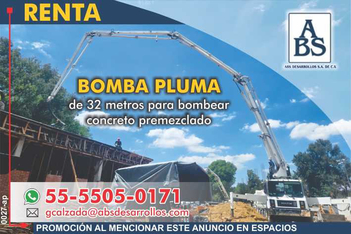 Renta de bomba pluma de 32 metros para bombear concreto premezclado Renta de bomba pluma de 32 metros para bombear concreto premezclado