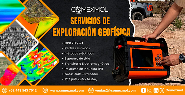 GPR 2D y 3D - Perfiles Sismicos - Metodos Electricos - Espectro de sitio - Transitorio Electromagnetico - Polarizacion Inducida (PI) - Cross-Hole Ultrasonic - PET (Pile Echo Tester)