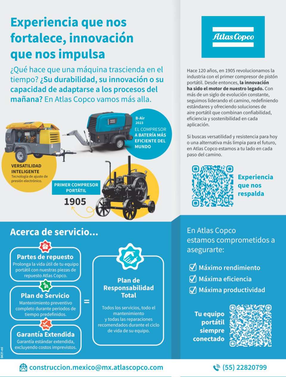 Si buscas versatilidad y resistencia para hoy o una alternativa mas limpia para el futuro, en Atlas Copco estamos a tu lado en cada paso del camino. Experiencia que nos fortalece. Si buscas versatilidad y resistencia para hoy o una alternativa mas limpia para el futuro, en Atlas Copco estamos a tu lado en cada paso del camino. Experiencia que nos fortalece.