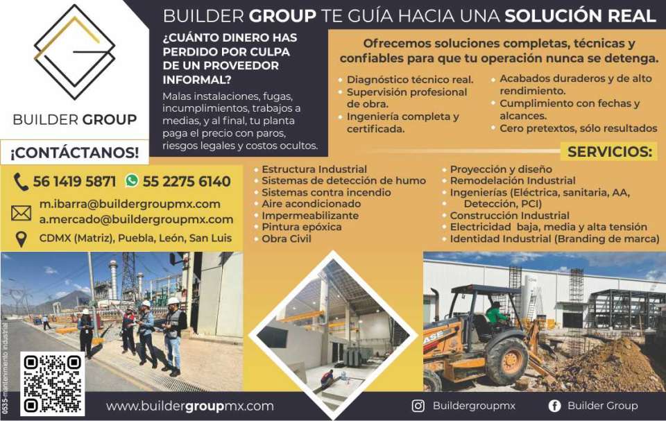 Builder Group guides you toward a real solution Real technical diagnosis, Professional construction supervision, Complete and certified engineering, Durable and high-performance finishes, Maintenance.