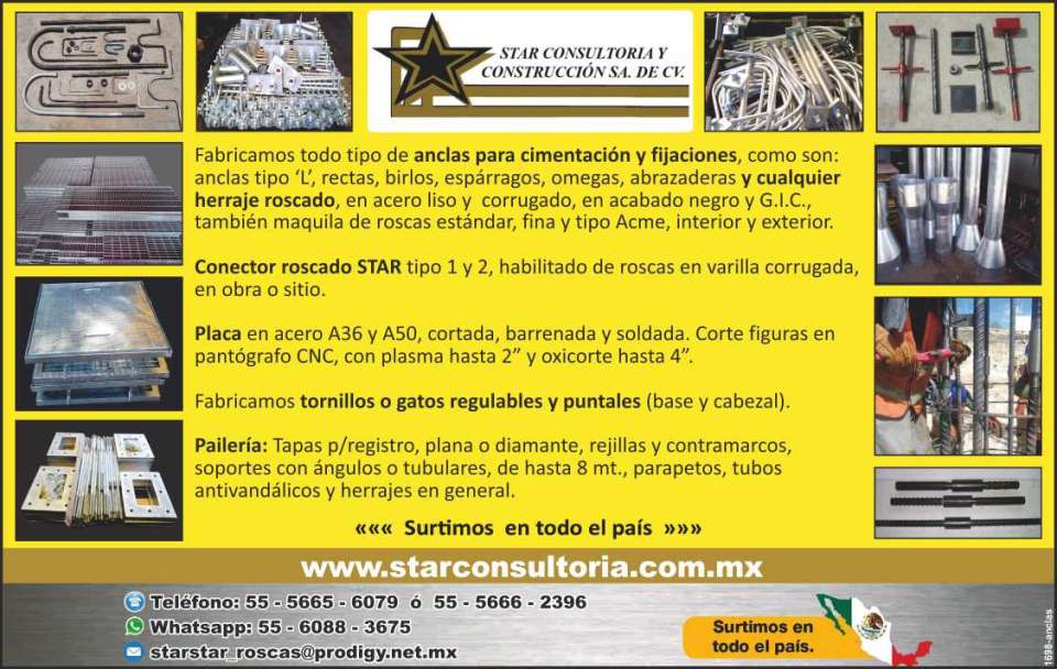 Fabricantes de Anclas, Birlos, Esparragos, Abrazaderas, Moldes Metalicos, Cimbras, Puntales, Gatos Regulables, Tapas para Registros, Rejillas, Soportes. Paileria y Herrajes en General. Fabricantes de Anclas, Birlos, Esparragos, Abrazaderas, Moldes Metalicos, Cimbras, Puntales, Gatos Regulables, Tapas para Registros, Rejillas, Soportes. Paileria y Herrajes en General.