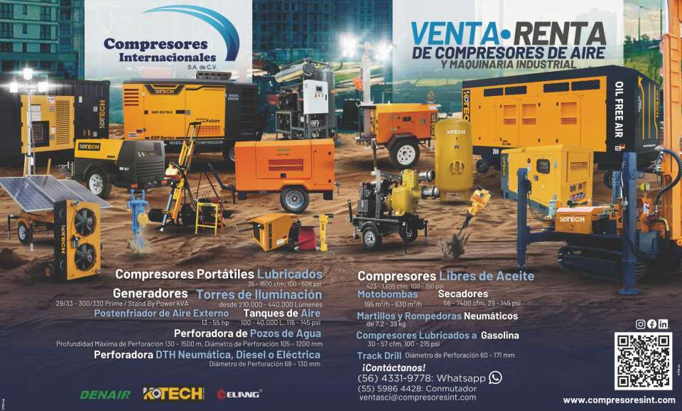 Venta-Renta de Compresores de aire y Maquinaria Industrial. Generadores, Torres de Iluminacion, Postenfriador de aire externo, Tanques de aire, Perforadora de Pozos de agua, Motobombas, Track Drill Venta-Renta de Compresores de aire y Maquinaria Industrial. Generadores, Torres de Iluminacion, Postenfriador de aire externo, Tanques de aire, Perforadora de Pozos de agua, Motobombas, Track Drill
