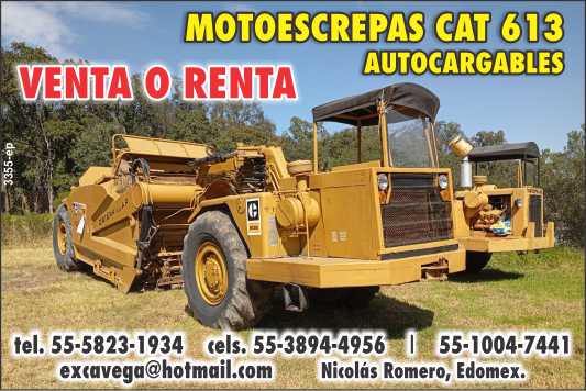 Motoescrepas CAT - 613 autocargables Venta o Renta Motoescrepas CAT - 613 autocargables Venta o Renta