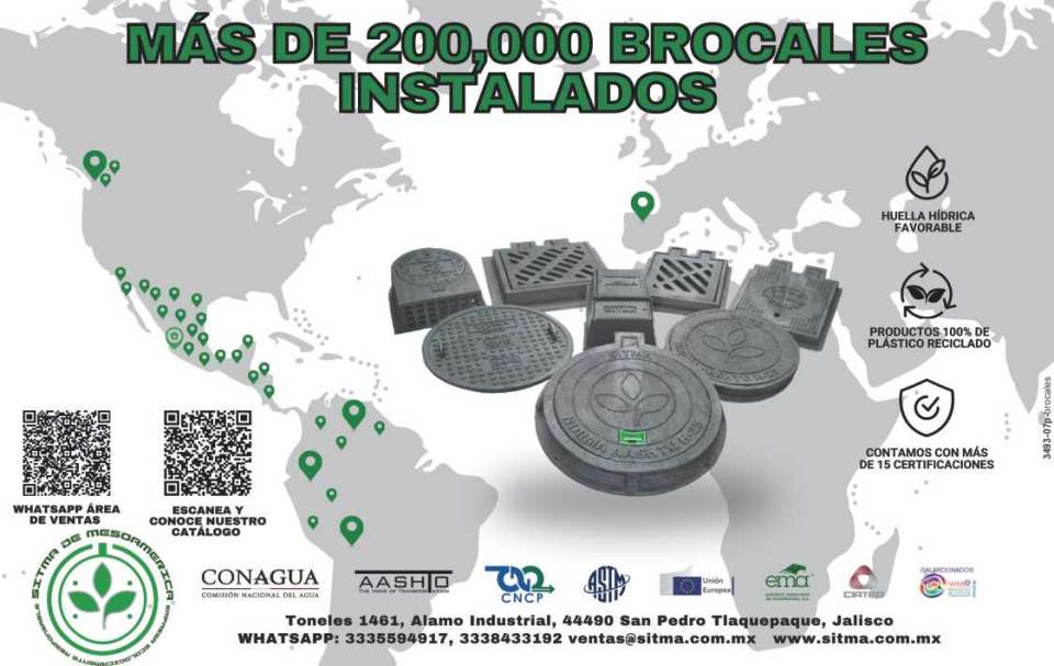 Mas de 200,000 brocales instalados, huella hidrica favorable, productos 100% de plastico reciclado, contamos con mas de 15 certificaciones Mas de 200,000 brocales instalados, huella hidrica favorable, productos 100% de plastico reciclado, contamos con mas de 15 certificaciones