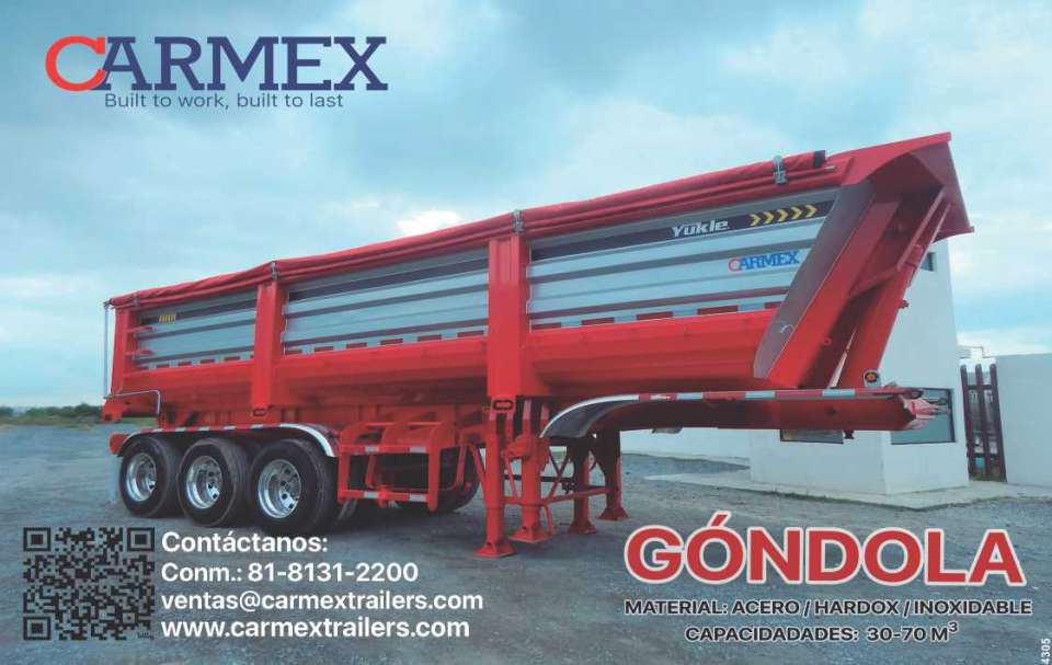 Gondola de Volteo. Material: Acero- Hardox-Inoxidable. Capacidades: 30-70m3.
