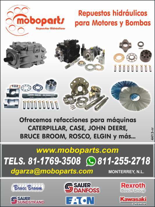Hydraulic spare parts for motors and pumps. We offer parts for Caterpillar, Case, John Deere, Bruce Broom, Rosco, Elgin, and other machines. Hydraulic spare parts for motors and pumps. We offer parts for Caterpillar, Case, John Deere, Bruce Broom, Rosco, Elgin, and other machines.