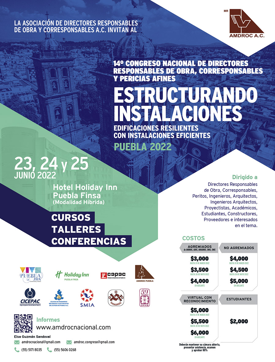 AMDROC, AC invites its Twelfth National Congress in Puebla, from June 23 to 25, 2022. Association of Directors Responsible for Work and United Correspondents. AMDROC, AC invites its Twelfth National Congress in Puebla, from June 23 to 25, 2022. Association of Directors Responsible for Work and United Correspondents.