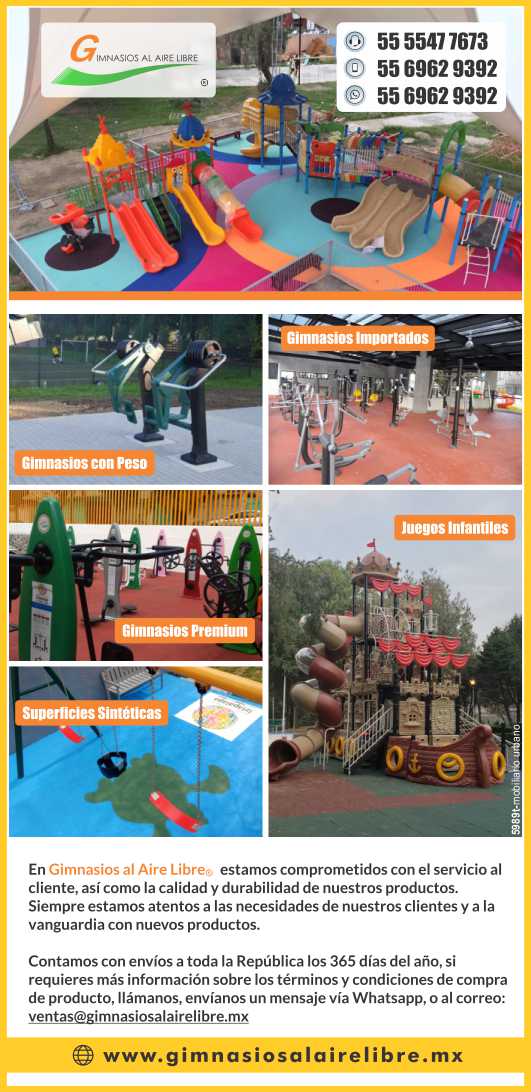 Gimnasios al aire libre, ejercitadores, juegos infantiles, mobiliario urbano, luminarias, montables, bancas, botes de basura Gimnasios al aire libre, ejercitadores, juegos infantiles, mobiliario urbano, luminarias, montables, bancas, botes de basura