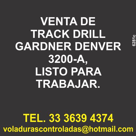 Track Drill Gardner Denver 3200-A, en venta. Listo para trabajar. Track Drill Gardner Denver 3200-A, en venta. Listo para trabajar.