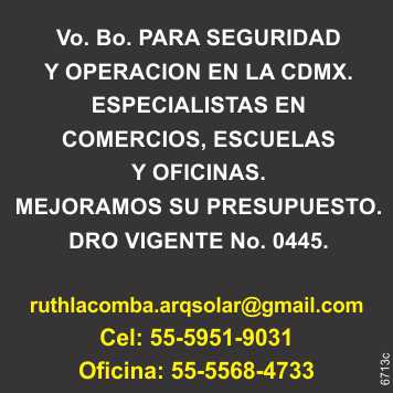 Vo.Bo. para seguridad y operacion en la CDMX, especialistas en comercios, escuelas y oficinas. Mejoramos su presupuesto DRO vigente No.0445 Vo.Bo. para seguridad y operacion en la CDMX, especialistas en comercios, escuelas y oficinas. Mejoramos su presupuesto DRO vigente No.0445
