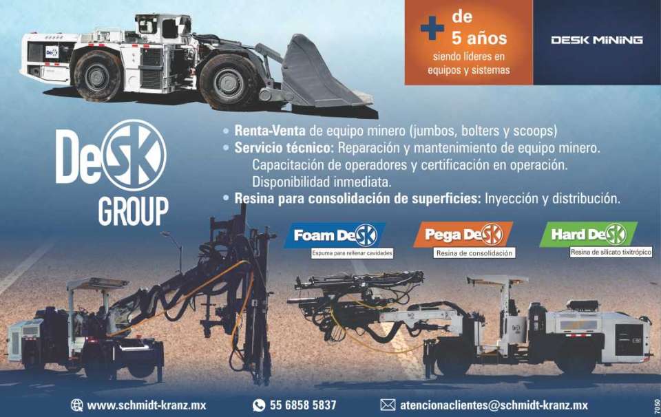 Renta-Venta de equipo minero (jumbos, bolters y scoops) Servicio tecnico: reparacion y mantenimiento de equipo minero. Capacitacion de operadores y certificacion en operacion. Disponibilidad inmediata