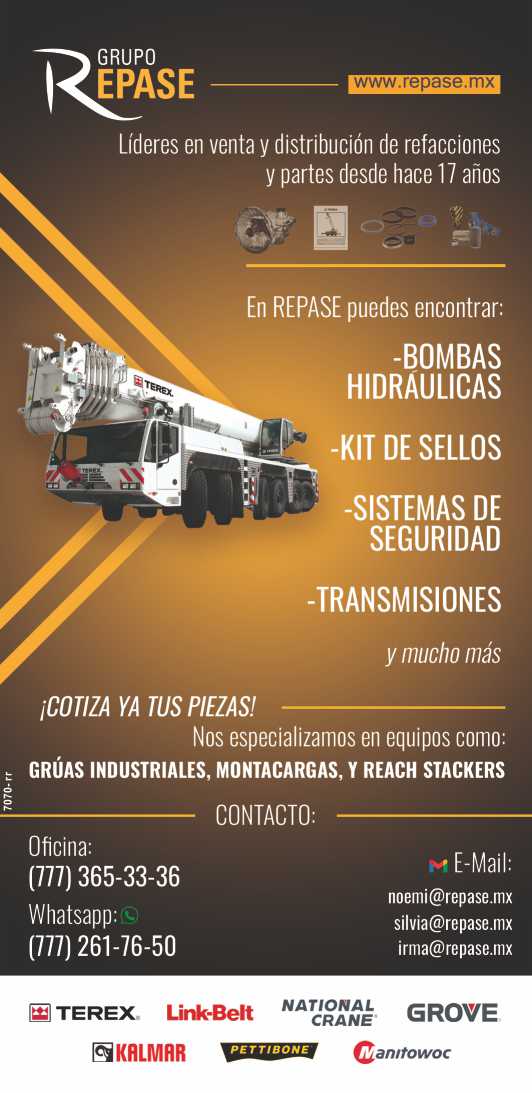 Sale and Distribution of Spare Parts and Parts. Hydraulic Pumps, Seal Kits, Safety Systems, Transmissions. Specialists in Industrial Cranes, Forklifts and Reach Stackers. Sale and Distribution of Spare Parts and Parts. Hydraulic Pumps, Seal Kits, Safety Systems, Transmissions. Specialists in Industrial Cranes, Forklifts and Reach Stackers.