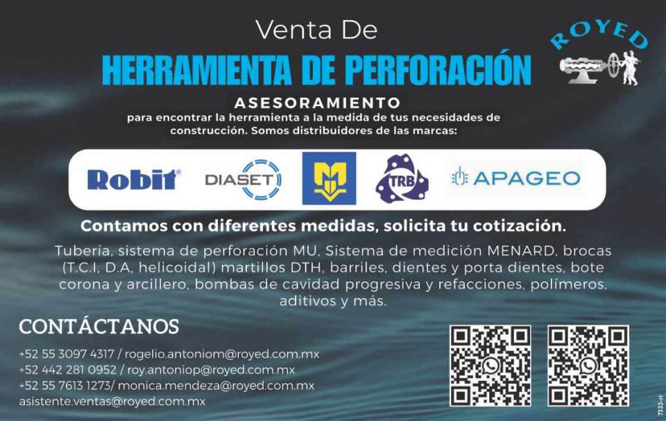Asesoramiento para encontrar la herramienta a la medida de tus necesidades de construccion. Somos distribuidores de las mejores marcas Tuberia, sistema de perforacion, brocas, bombas de cavidad y mas Asesoramiento para encontrar la herramienta a la medida de tus necesidades de construccion. Somos distribuidores de las mejores marcas Tuberia, sistema de perforacion, brocas, bombas de cavidad y mas