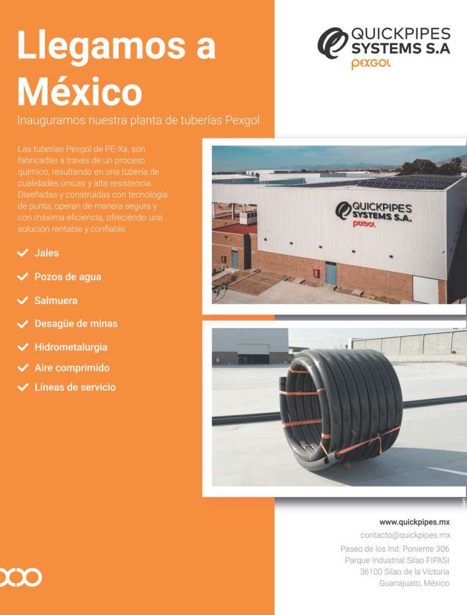 Tuberias Pexgol de PE-Xa, fabricadas a traves de un proceso quimico, ofreciendo una solucion rentable y confiable Tuberias Pexgol de PE-Xa, fabricadas a traves de un proceso quimico, ofreciendo una solucion rentable y confiable