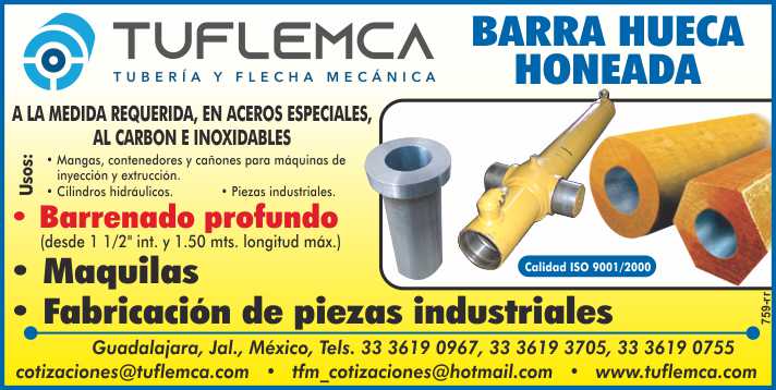 Barra hueca honeada a la medida requerida, en aceros especiales, al carbon e inoxidables, barrenado profundo, maquilas, fabricacion de piezas industriales Barra hueca honeada a la medida requerida, en aceros especiales, al carbon e inoxidables, barrenado profundo, maquilas, fabricacion de piezas industriales