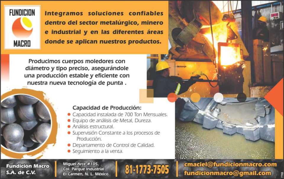 Ofrecemos soluciones tecnicas y de ingenieria de desgaste para el sector metalurgico, minero e industrial produciendo bolas de molienda para las necesidades de cada cliente. Ofrecemos soluciones tecnicas y de ingenieria de desgaste para el sector metalurgico, minero e industrial produciendo bolas de molienda para las necesidades de cada cliente.