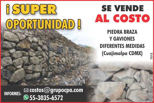 Piedra Braza y Gaviones diferentes medidas. ¡Super Oportunidad! Se Vende al Costo Piedra Braza y Gaviones diferentes medidas. ¡Super Oportunidad! Se Vende al Costo