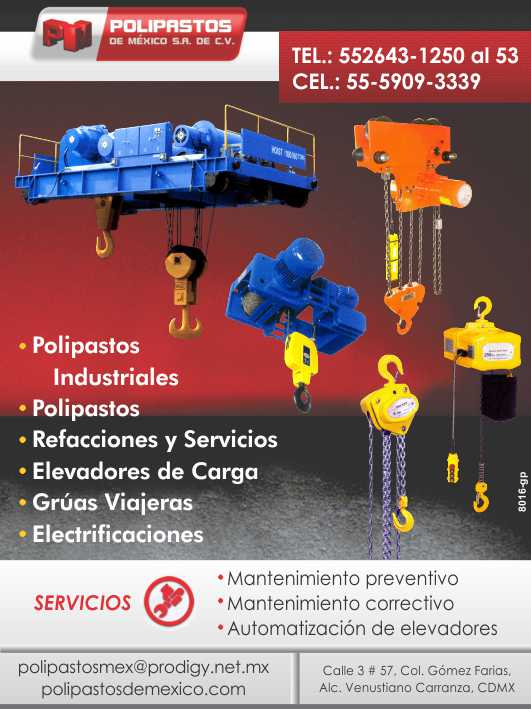 Elevadores de carga, polipastos, refacciones y servicios, gruas viajeras, electrificaciones. Elevadores de carga, polipastos, refacciones y servicios, gruas viajeras, electrificaciones.