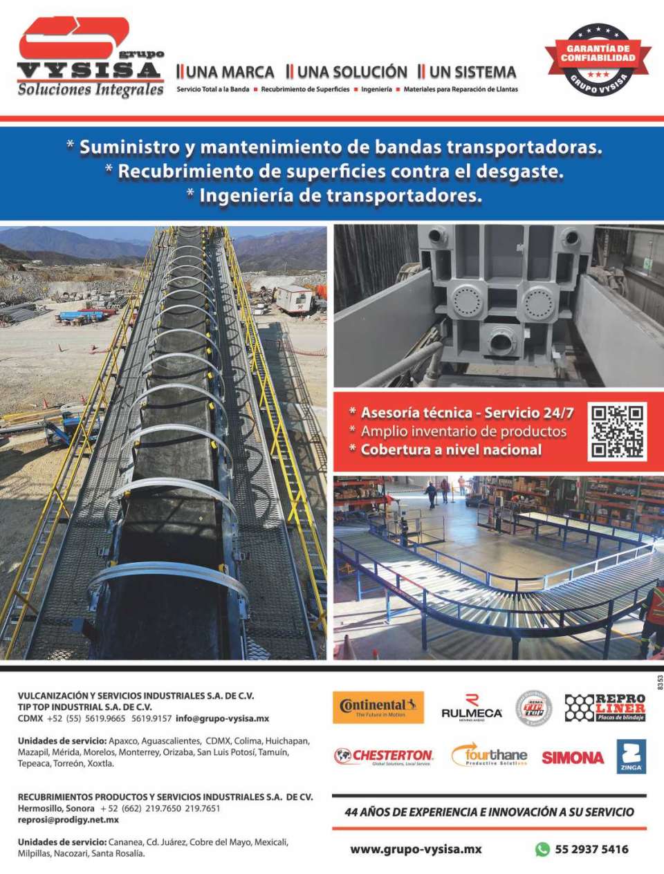 Suministro y Mantenimiento de Bandas Transportadoras, Recubrimiento de Superficies contra el desgaste por abrasion, Impacto, ataque quimico, adherencia y corrosion. EXPO MINERA STAND 39 Y 4 Suministro y Mantenimiento de Bandas Transportadoras, Recubrimiento de Superficies contra el desgaste por abrasion, Impacto, ataque quimico, adherencia y corrosion. EXPO MINERA STAND 39 Y 4