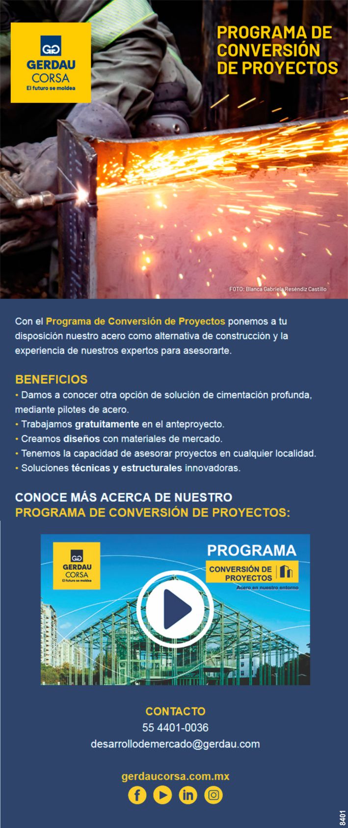 Con el PROGRAMA de CONVERSION de PROYECTOS ponemos a tu disposicion nuestro acero como alternativa de construccion y la experiencia de nuestros expertos para asesorarte. CONOCE LOS BENEFICIOS. Con el PROGRAMA de CONVERSION de PROYECTOS ponemos a tu disposicion nuestro acero como alternativa de construccion y la experiencia de nuestros expertos para asesorarte. CONOCE LOS BENEFICIOS.
