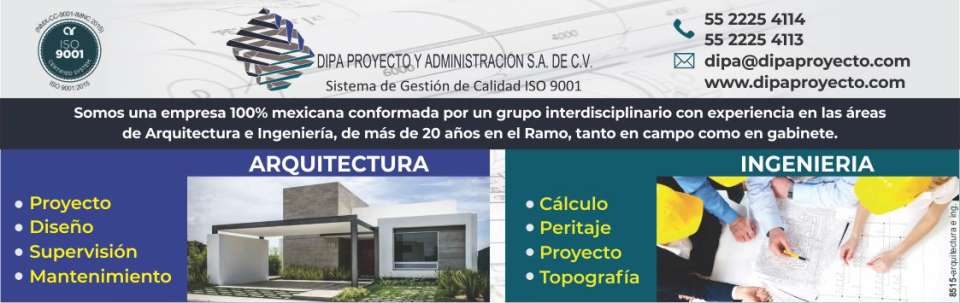 Arquitectura: Proyecto, Diseño, Supervision, Mantenimiento. Ingenieria: Calculo, Peritaje, Proyecto y Topografia. ISO 9001. Mas de 20 años en el Ramo. Arquitectura: Proyecto, Diseño, Supervision, Mantenimiento. Ingenieria: Calculo, Peritaje, Proyecto y Topografia. ISO 9001. Mas de 20 años en el Ramo.