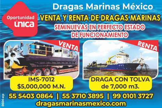 Sale and Rental of semi-new Marine Dredgers in perfect working order. IMS-712 $5,000,000 M.N. Dredger with 7,000 m3 Hopper Sale and Rental of semi-new Marine Dredgers in perfect working order. IMS-712 $5,000,000 M.N. Dredger with 7,000 m3 Hopper