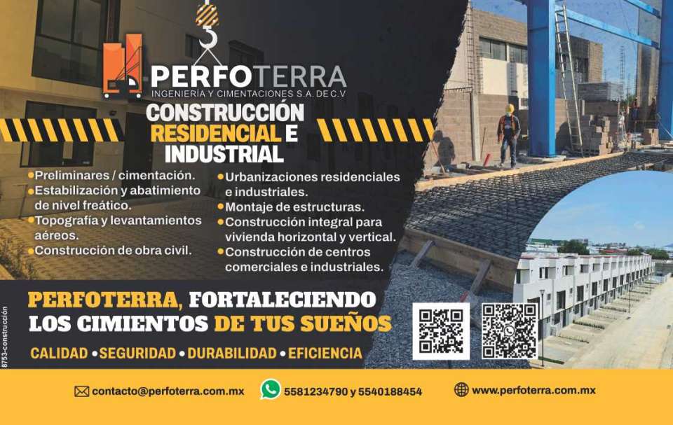 Construccion Residencial e Industrial Preliminares / cimentacion Estabilizacion y abatimiento de nivel freatico Topografia y levantamientos aereos Construccion de Obra Civil Construccion Residencial e Industrial Preliminares / cimentacion Estabilizacion y abatimiento de nivel freatico Topografia y levantamientos aereos Construccion de Obra Civil