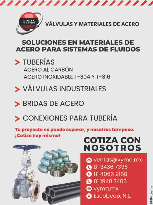Soluciones en Materiales de Acero para Sistemas de Fluidos. Tuberias, Valvulas Industriales, Bridas de Acero, Conexiones para Tuberia. Tu proyecto no puede esperar y nosotros tampoco. Cotiza hoy mismo Soluciones en Materiales de Acero para Sistemas de Fluidos. Tuberias, Valvulas Industriales, Bridas de Acero, Conexiones para Tuberia. Tu proyecto no puede esperar y nosotros tampoco. Cotiza hoy mismo