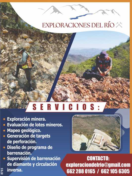 Evaluacion de Lotes Mineros, Mapeo Geologico, Generacion de Targets de Perforacion, Diseño de Programa de Barrenacion, Supervision de Barrenacion de Diamante y Circulacion Inversa. Evaluacion de Lotes Mineros, Mapeo Geologico, Generacion de Targets de Perforacion, Diseño de Programa de Barrenacion, Supervision de Barrenacion de Diamante y Circulacion Inversa.