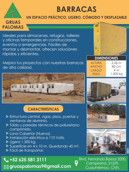 Ideales para almacenes, refugios, talleres y oficinas temporales en construcciones, eventos o emergencias. Faciles de montar y desmontar, ofrecen soluciones rapidas y eficientes Ideales para almacenes, refugios, talleres y oficinas temporales en construcciones, eventos o emergencias. Faciles de montar y desmontar, ofrecen soluciones rapidas y eficientes