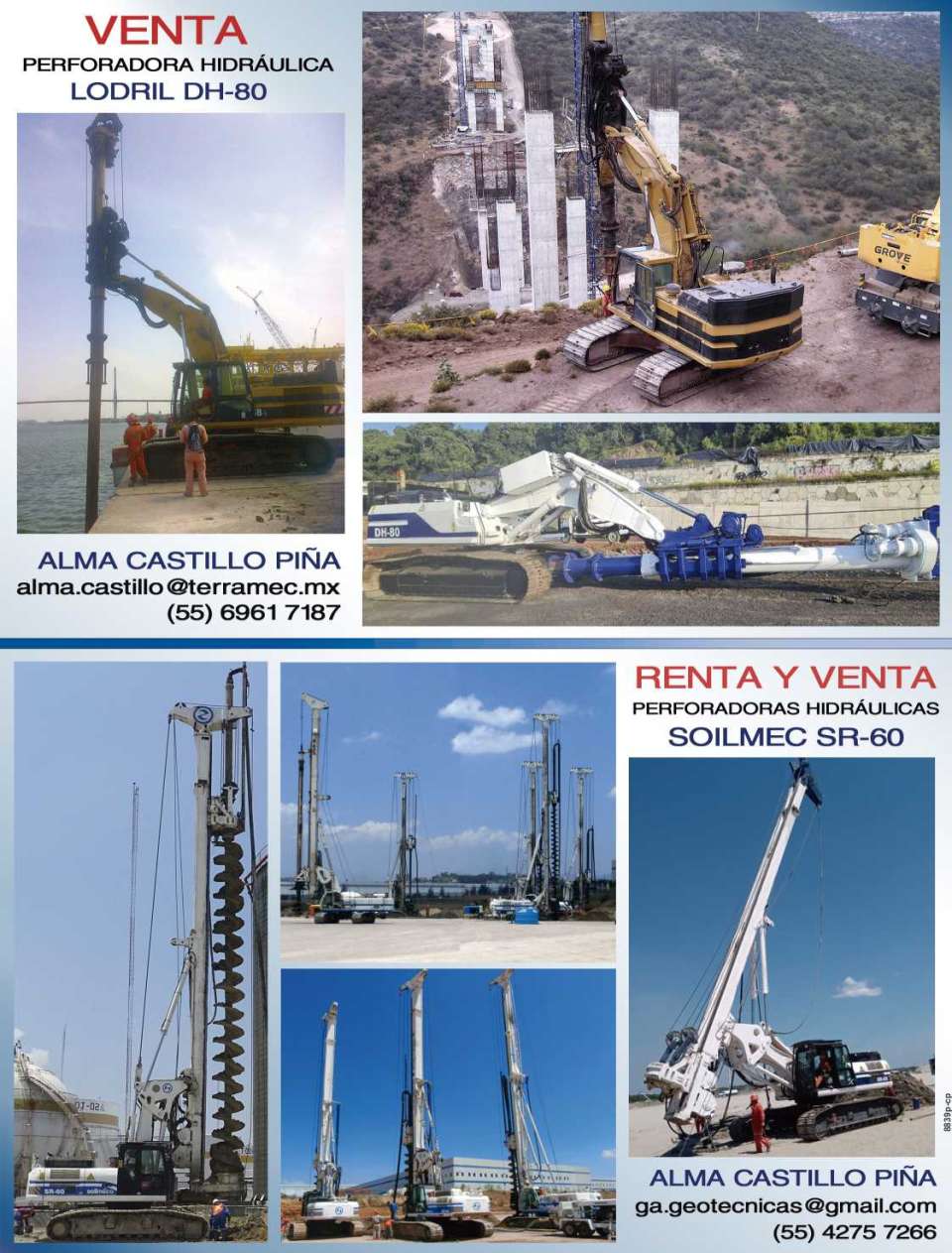 Peforadora Hidraulica LODRIL DH-80 en VENTA. Perforadoras Hidraulicas SOILMEC SR-60 en RENTA y VENTA. Maquinaria para Cimentaciones. Peforadora Hidraulica LODRIL DH-80 en VENTA. Perforadoras Hidraulicas SOILMEC SR-60 en RENTA y VENTA. Maquinaria para Cimentaciones.